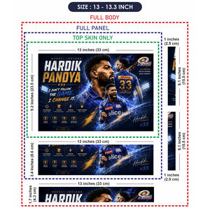 Hardik Pandya Blue Lightning Laptop Skin - View 6