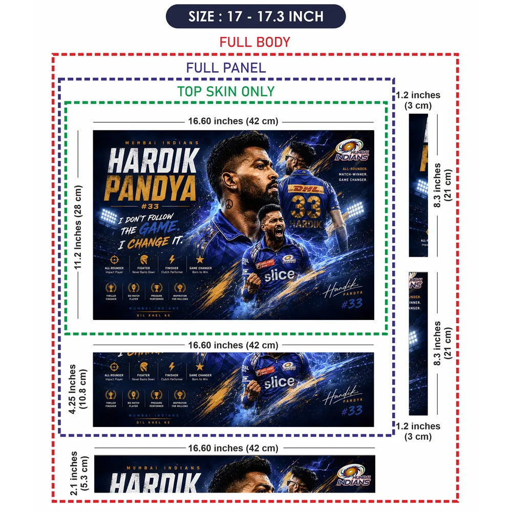 Hardik Pandya Blue Lightning Laptop Skin - View 9