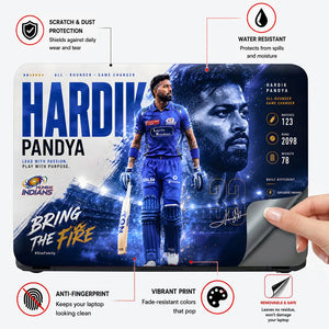 Hardik Pandya Bring The Fire Laptop Skin - View 4