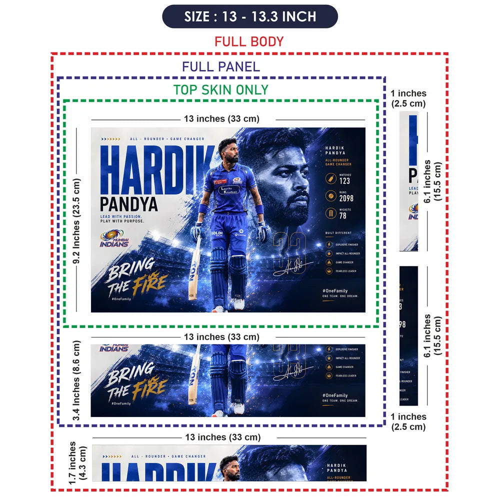 Hardik Pandya Bring The Fire Laptop Skin - View 6