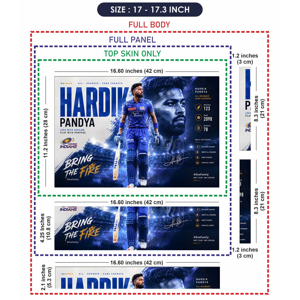 Hardik Pandya Bring The Fire Laptop Skin - View 9