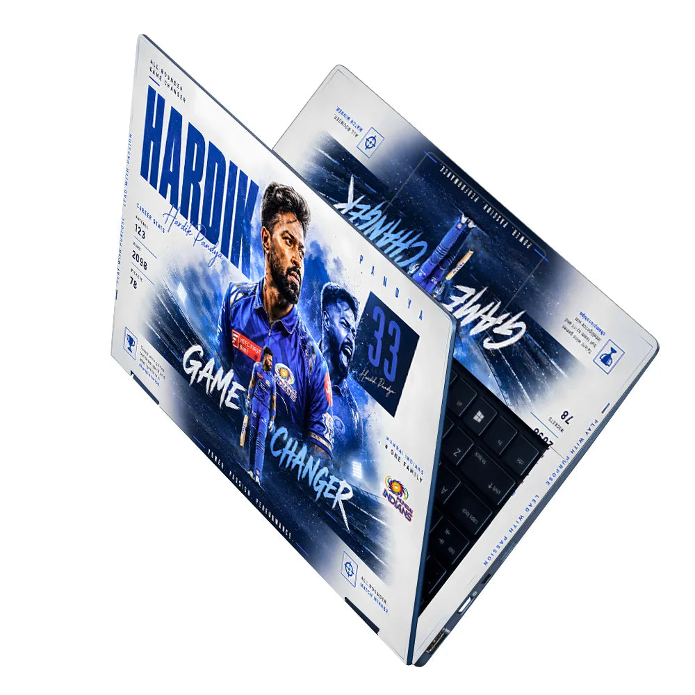 Hardik Pandya Game Changer White Laptop Skin - View 2