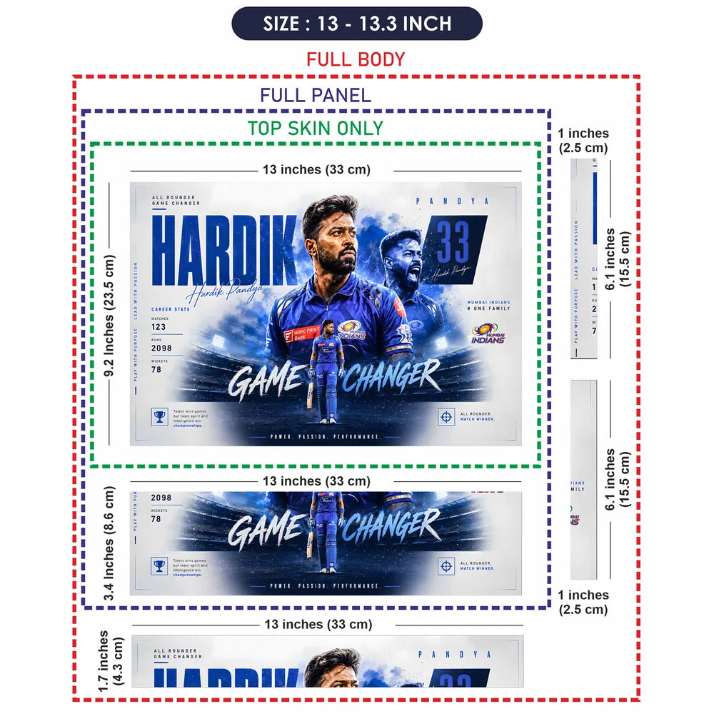 Hardik Pandya Game Changer White Laptop Skin - View 6