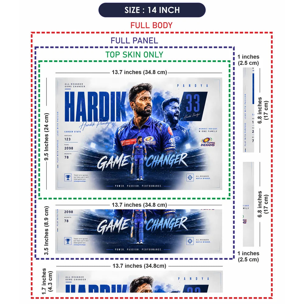 Hardik Pandya Game Changer White Laptop Skin - View 7