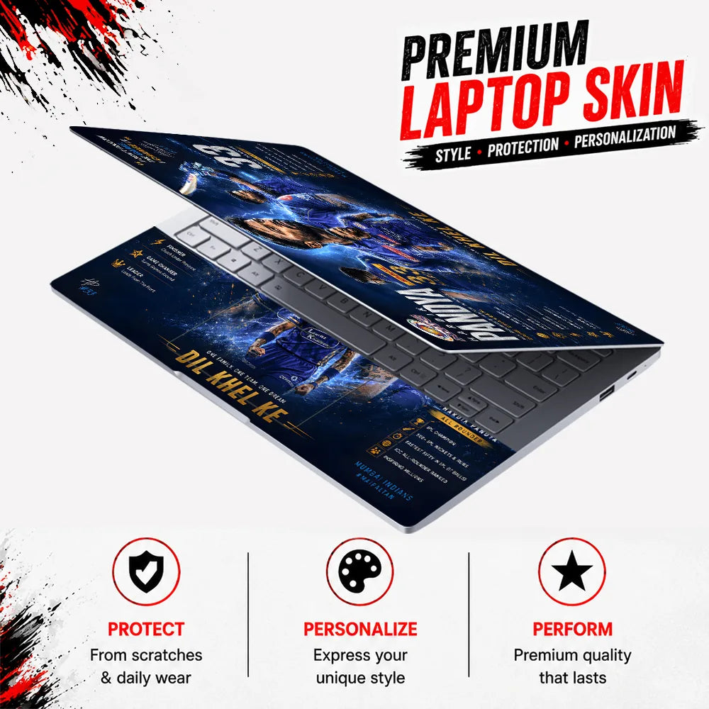 Hardik Pandya IPL Champion Stat Laptop Skin - View 3