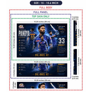 Hardik Pandya IPL Champion Stat Laptop Skin - View 8