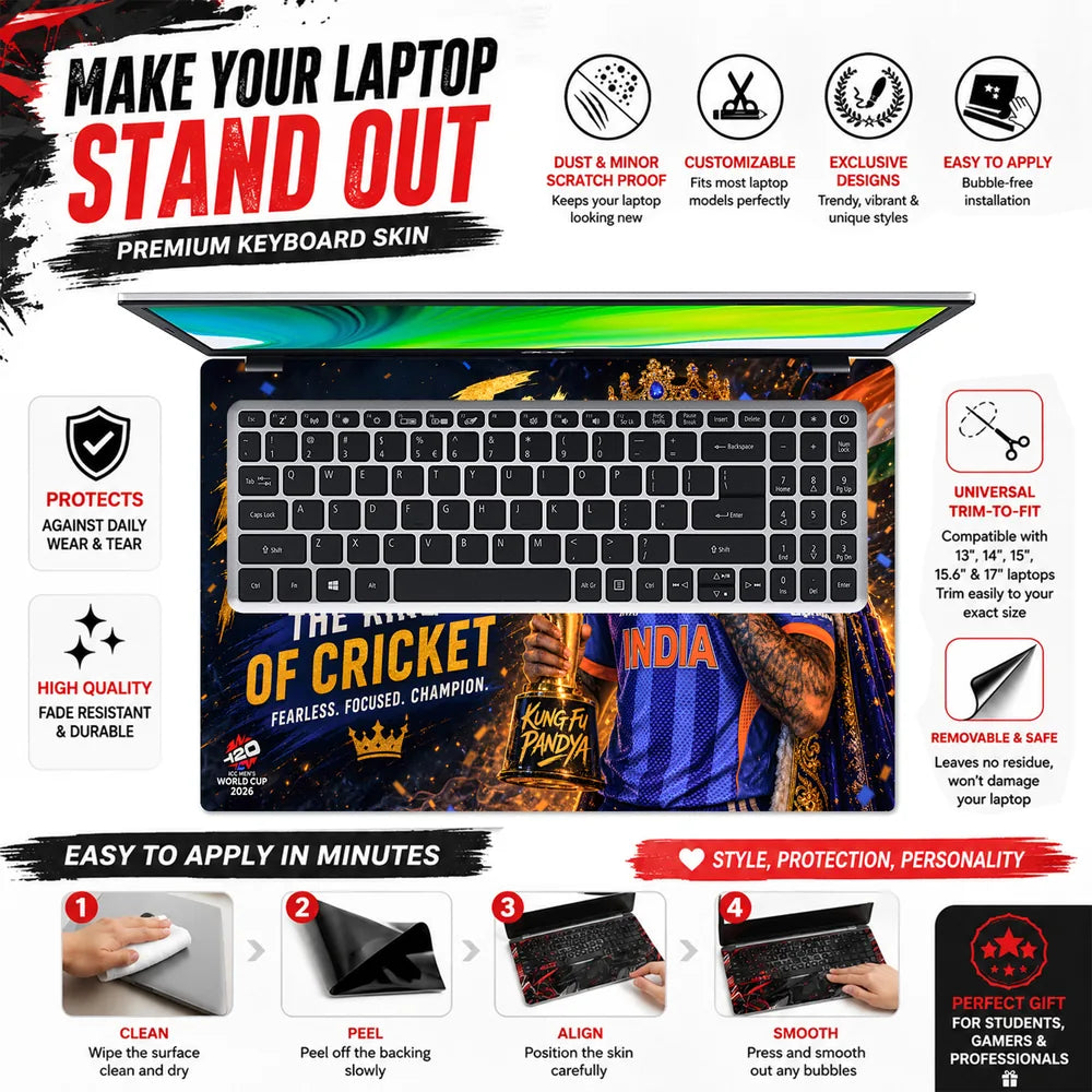 Hardik Pandya Kung Fu King Laptop Skin - View 5