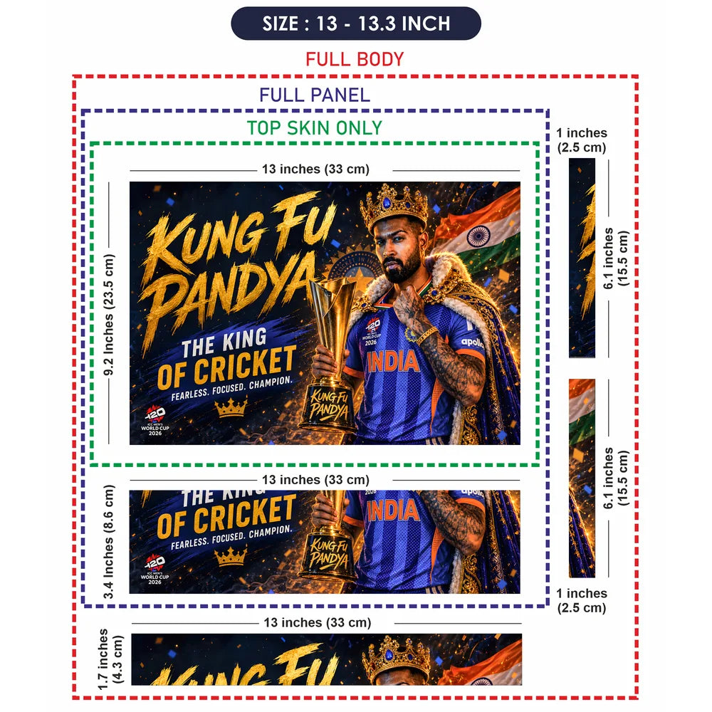 Hardik Pandya Kung Fu King Laptop Skin - View 6