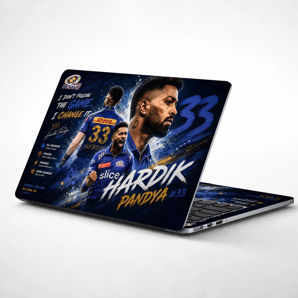 Hardik Pandya Mumbai 33 Laptop Skin - View 1