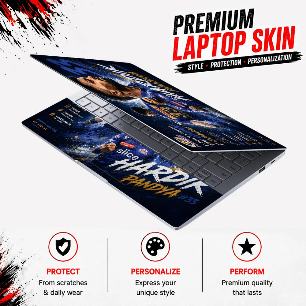 Hardik Pandya Mumbai 33 Laptop Skin - View 3