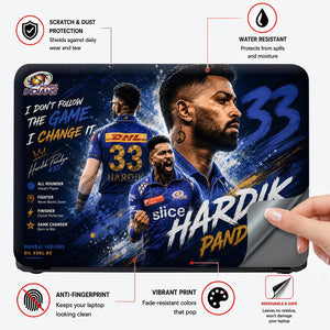 Hardik Pandya Mumbai 33 Laptop Skin - View 4