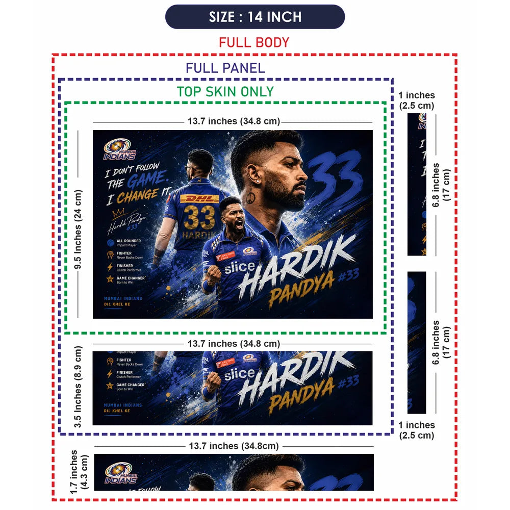 Hardik Pandya Mumbai 33 Laptop Skin - View 7