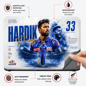 Hardik Pandya Power Passion White Laptop Skin - View 4