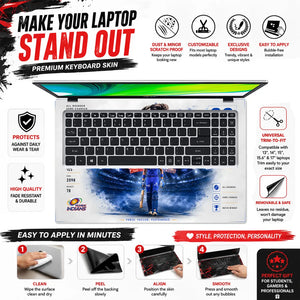 Hardik Pandya Power Passion White Laptop Skin - View 5