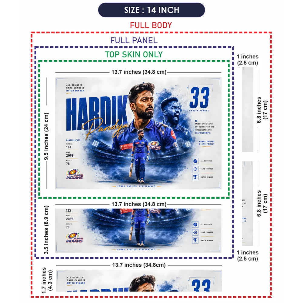 Hardik Pandya Power Passion White Laptop Skin - View 7