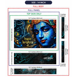 Hare Krishna Electric Blue Laptop Skin - View 7