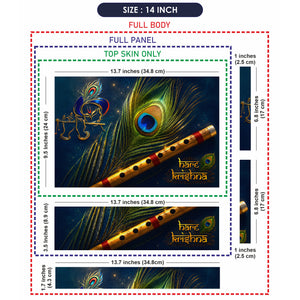 Hare Krishna Peacock Flute Laptop Skin - View 7