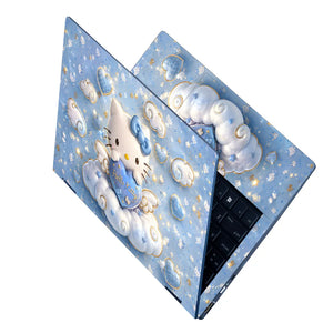 Hello Kitty Heart Cloud Blue Laptop Skin - View 2