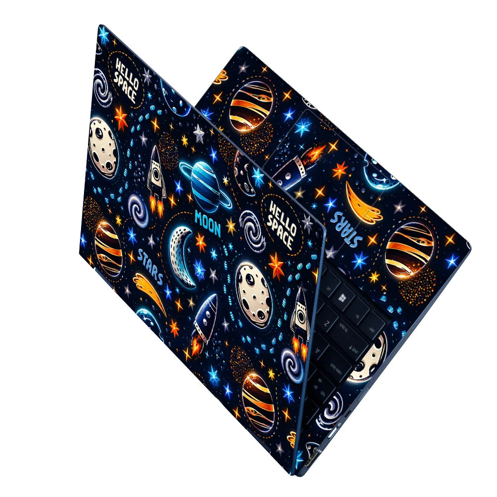 Hello Space Cartoon Pattern Laptop Skin - View 2