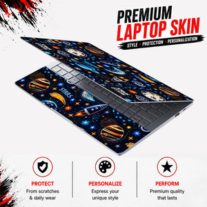Hello Space Cartoon Pattern Laptop Skin - View 3