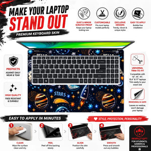 Hello Space Cartoon Pattern Laptop Skin - View 5