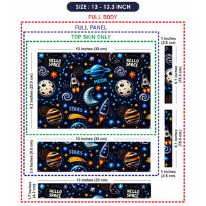 Hello Space Cartoon Pattern Laptop Skin - View 6