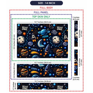 Hello Space Cartoon Pattern Laptop Skin - View 7