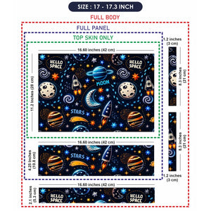 Hello Space Cartoon Pattern Laptop Skin - View 9