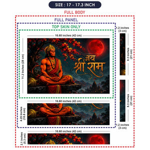 Hindu Hanuman Blood Moon Night Laptop Skin - View 9