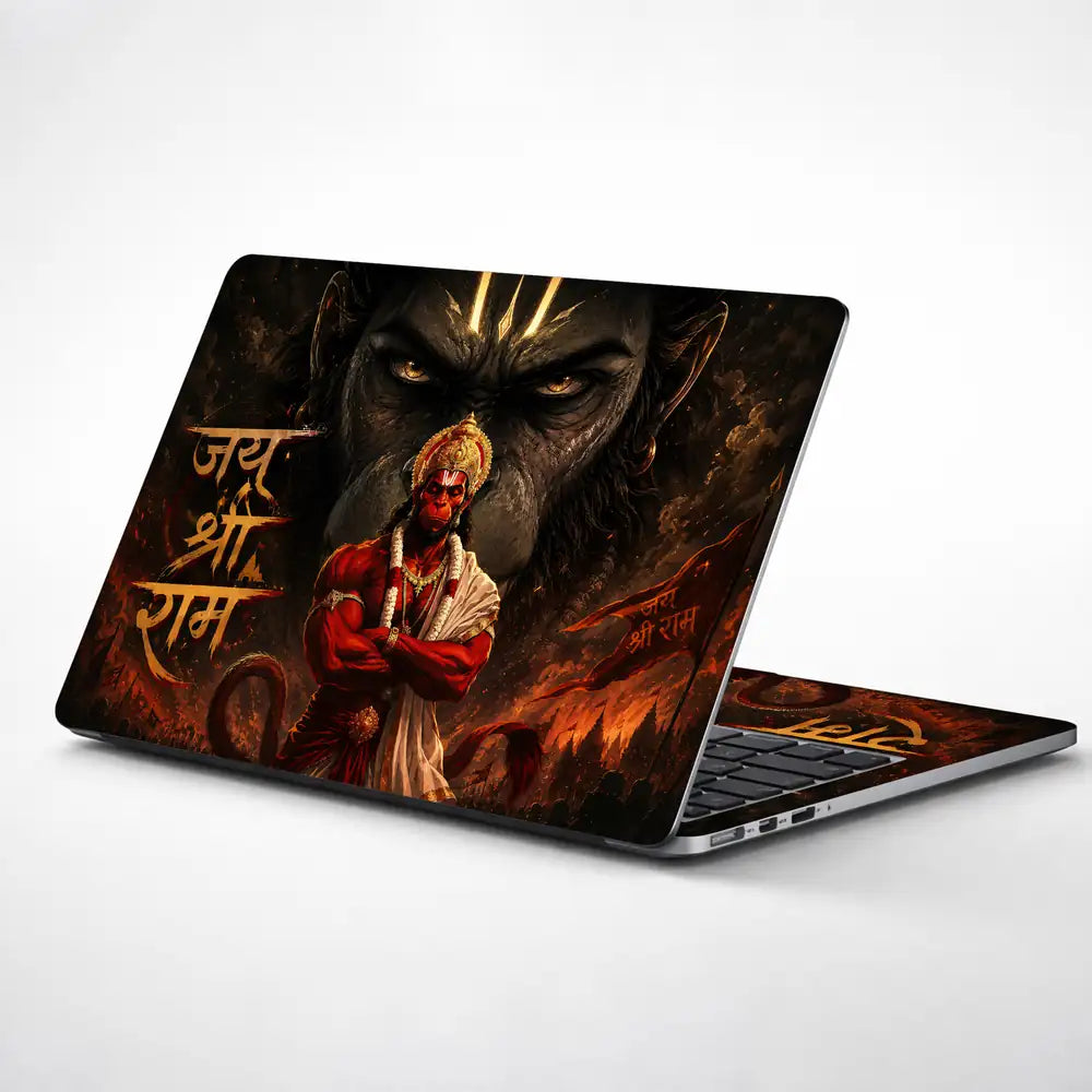 Hindu Hanuman Jai Shri Ram Dark Epic Laptop Skin - View 1