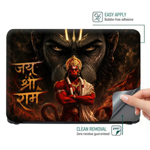 Hindu Hanuman Jai Shri Ram Dark Epic Laptop Skin - View 4