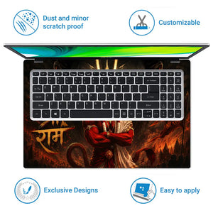 Hindu Hanuman Jai Shri Ram Dark Epic Laptop Skin - View 5