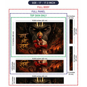 Hindu Hanuman Jai Shri Ram Dark Epic Laptop Skin - View 9