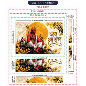 Hindu Hanuman Meditation Golden Sun Laptop Skin - View 9
