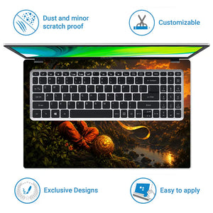 Hindu Hanuman Temple Sunset Laptop Skin - View 5