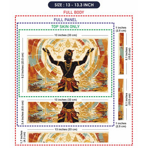 Hindu Krishna Lotus Water Retro Laptop Skin - View 6