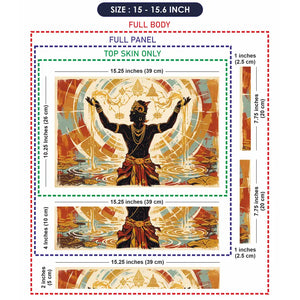 Hindu Krishna Lotus Water Retro Laptop Skin - View 8