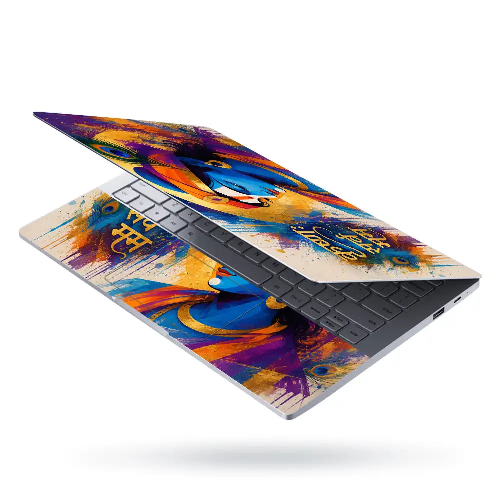 Hindu Krishna Sarvam Mam Color Splash Laptop Skin - View 3