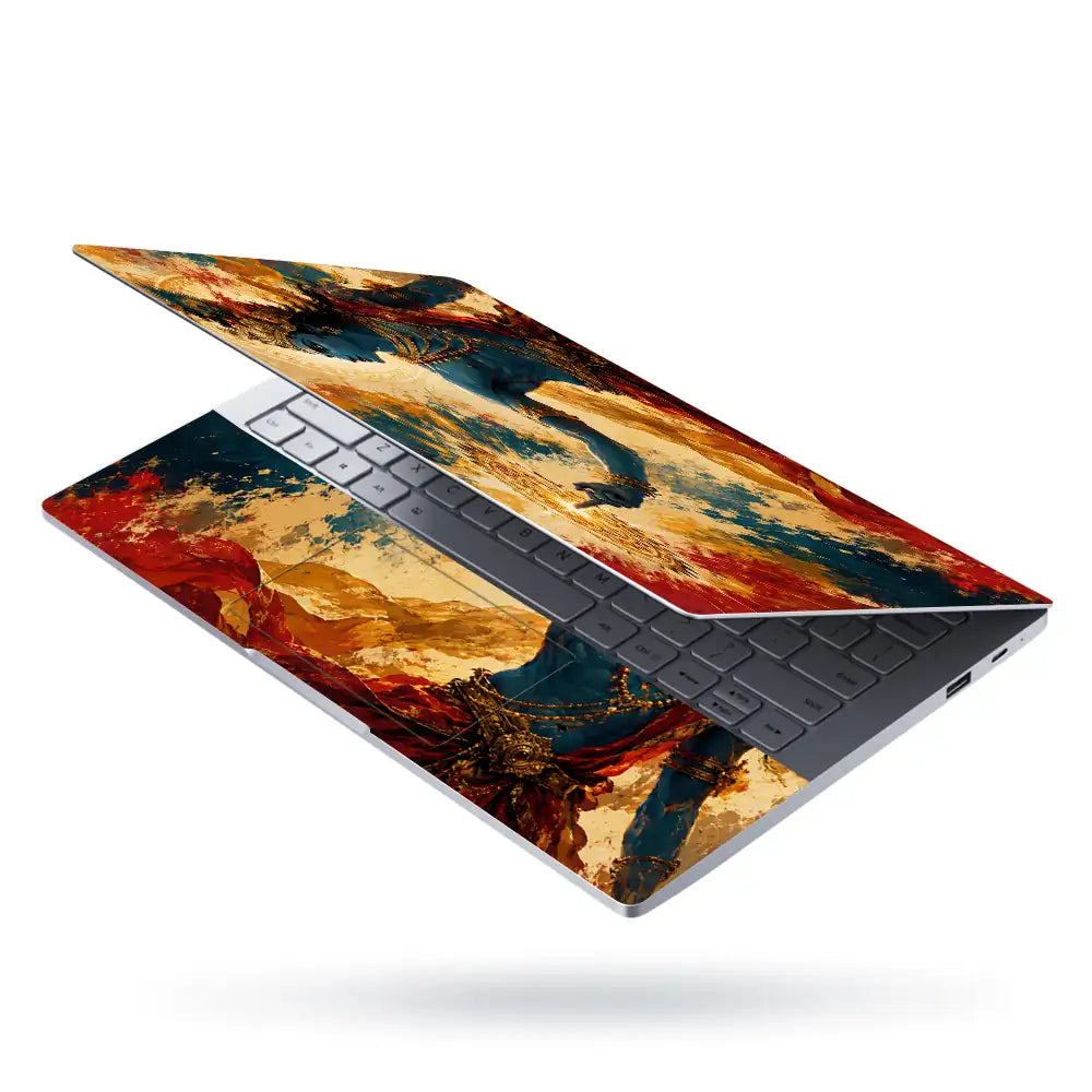 Hindu Krishna Sudarshana Chakra Splash Laptop Skin - View 3