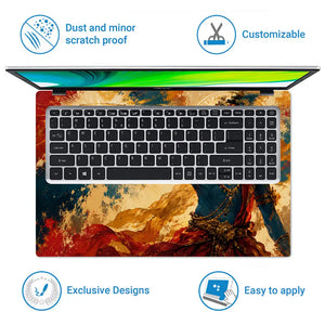 Hindu Krishna Sudarshana Chakra Splash Laptop Skin - View 5