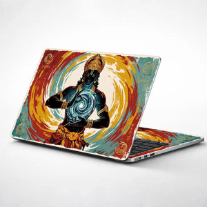Hindu Vishnu Cosmic Energy Retro Laptop Skin - View 1