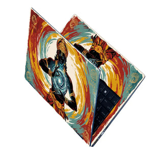 Hindu Vishnu Cosmic Energy Retro Laptop Skin - View 2