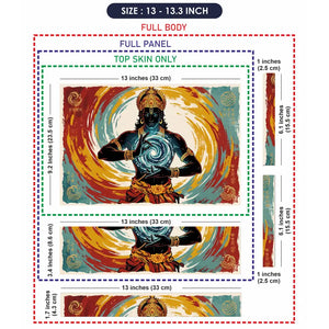 Hindu Vishnu Cosmic Energy Retro Laptop Skin - View 6