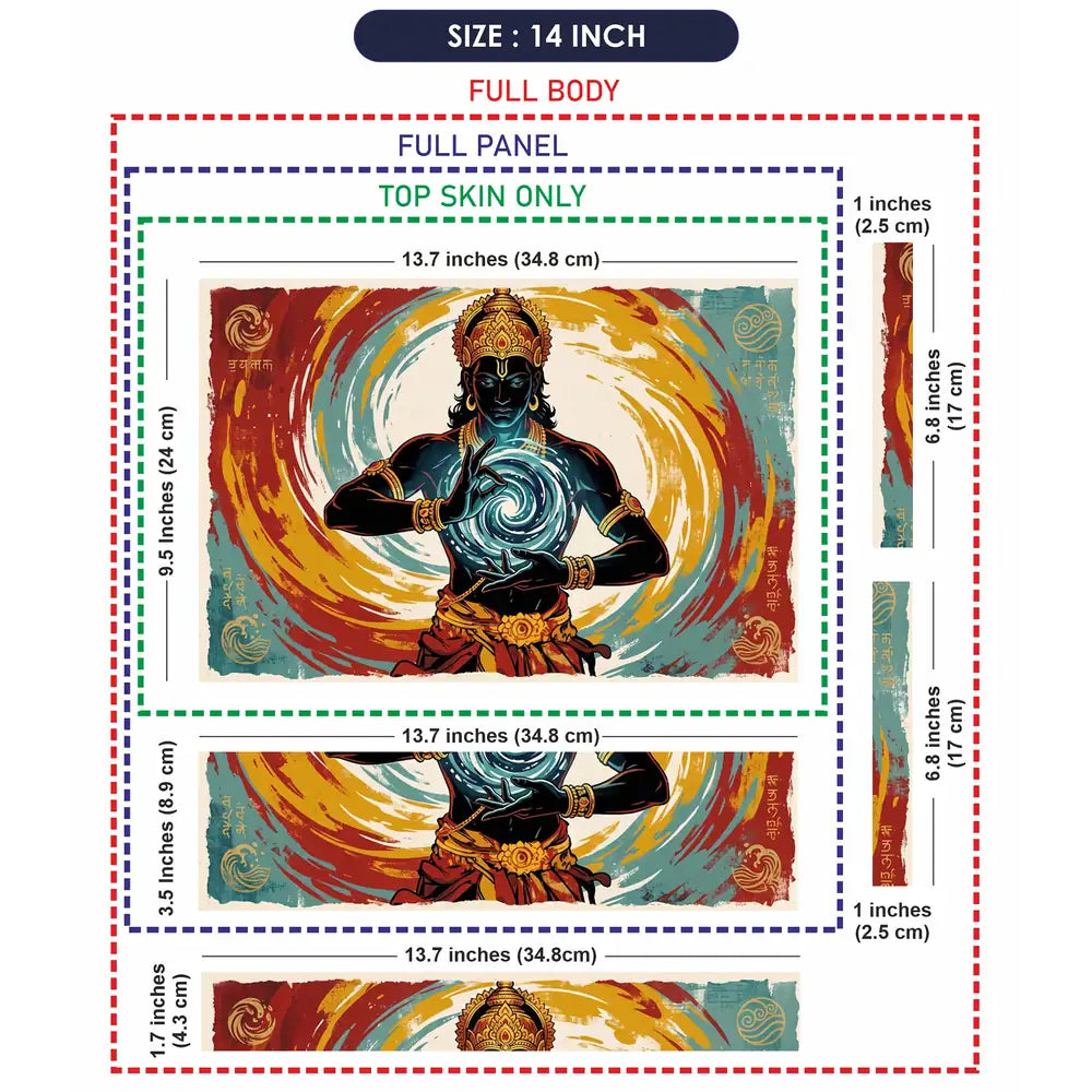 Hindu Vishnu Cosmic Energy Retro Laptop Skin - View 7