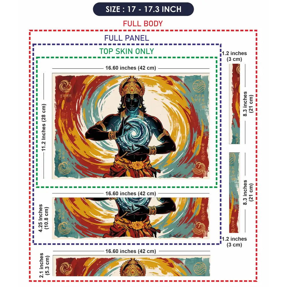 Hindu Vishnu Cosmic Energy Retro Laptop Skin - View 9
