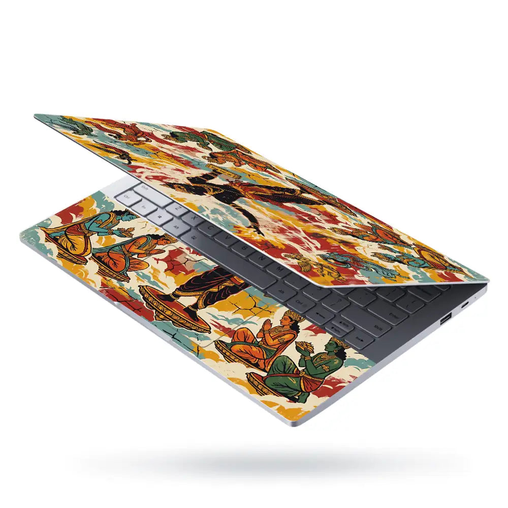 Hindu Vishnu Devotees Pop Art Laptop Skin - View 3