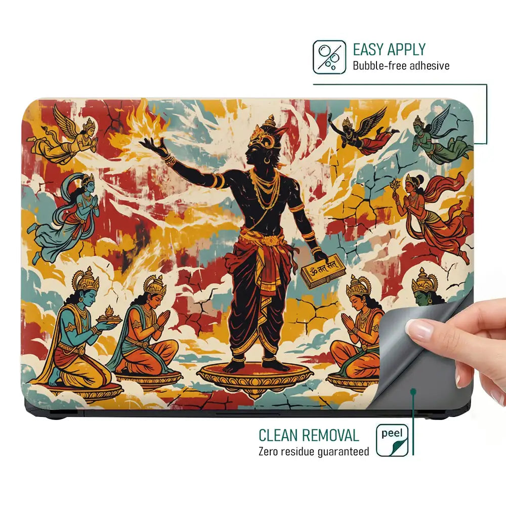 Hindu Vishnu Devotees Pop Art Laptop Skin - View 4