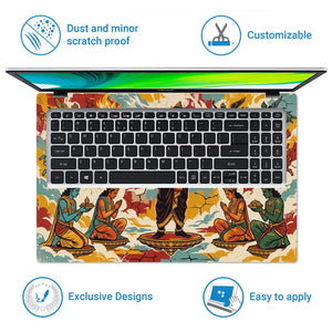 Hindu Vishnu Devotees Pop Art Laptop Skin - View 5