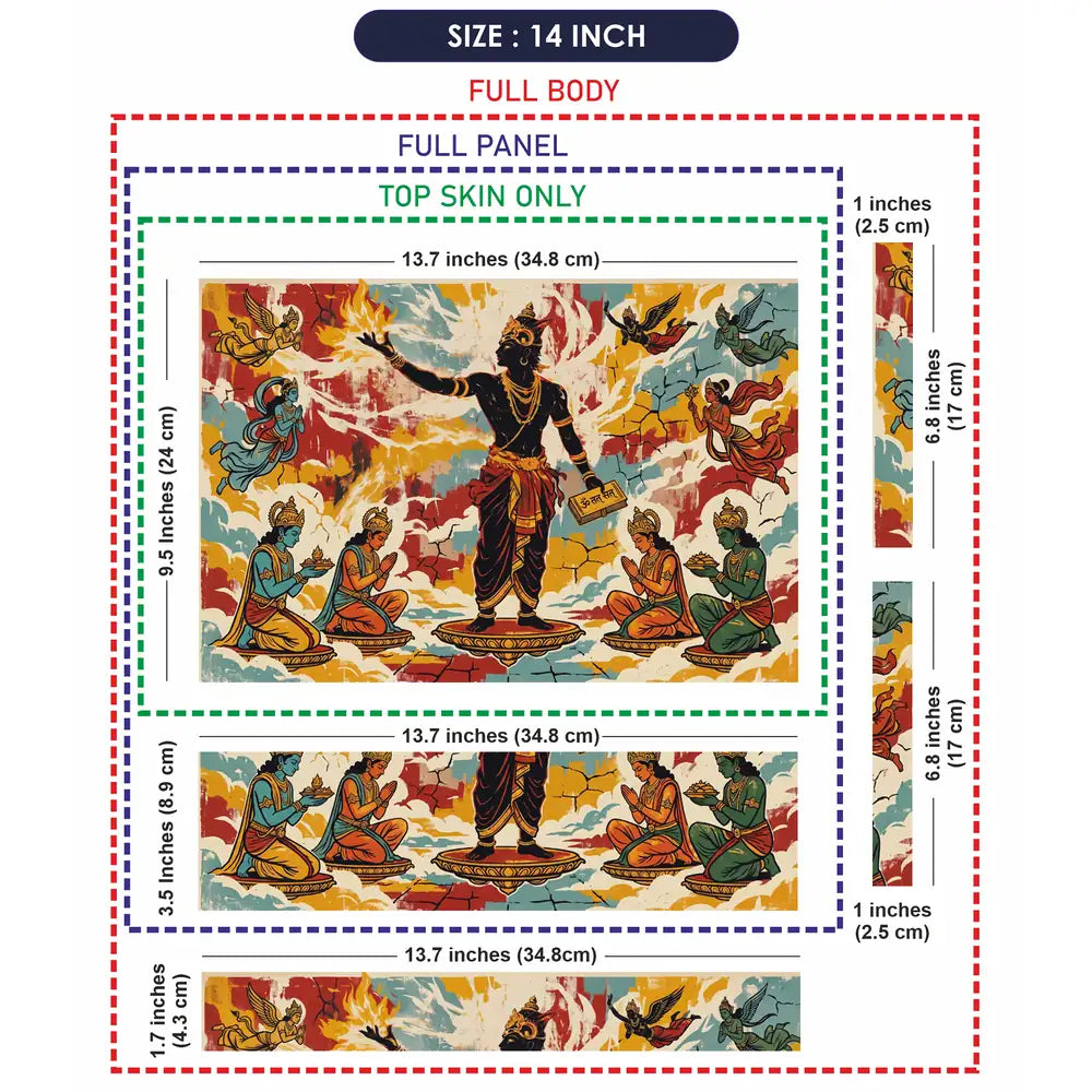 Hindu Vishnu Devotees Pop Art Laptop Skin - View 7