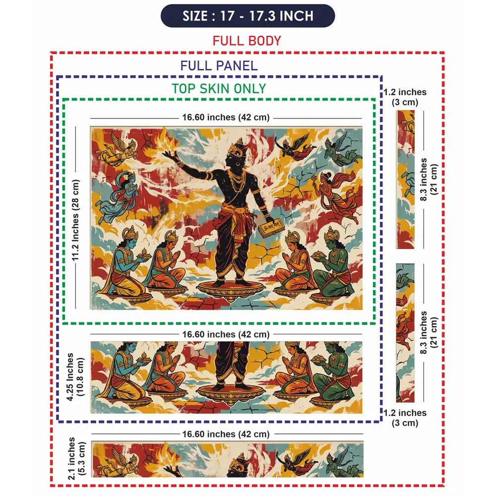 Hindu Vishnu Devotees Pop Art Laptop Skin - View 9